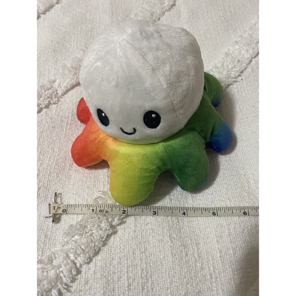 Octopus TeeTurtle Moody Happy Sad Reversible Rainbow Plush Small - Picture 3 of 4